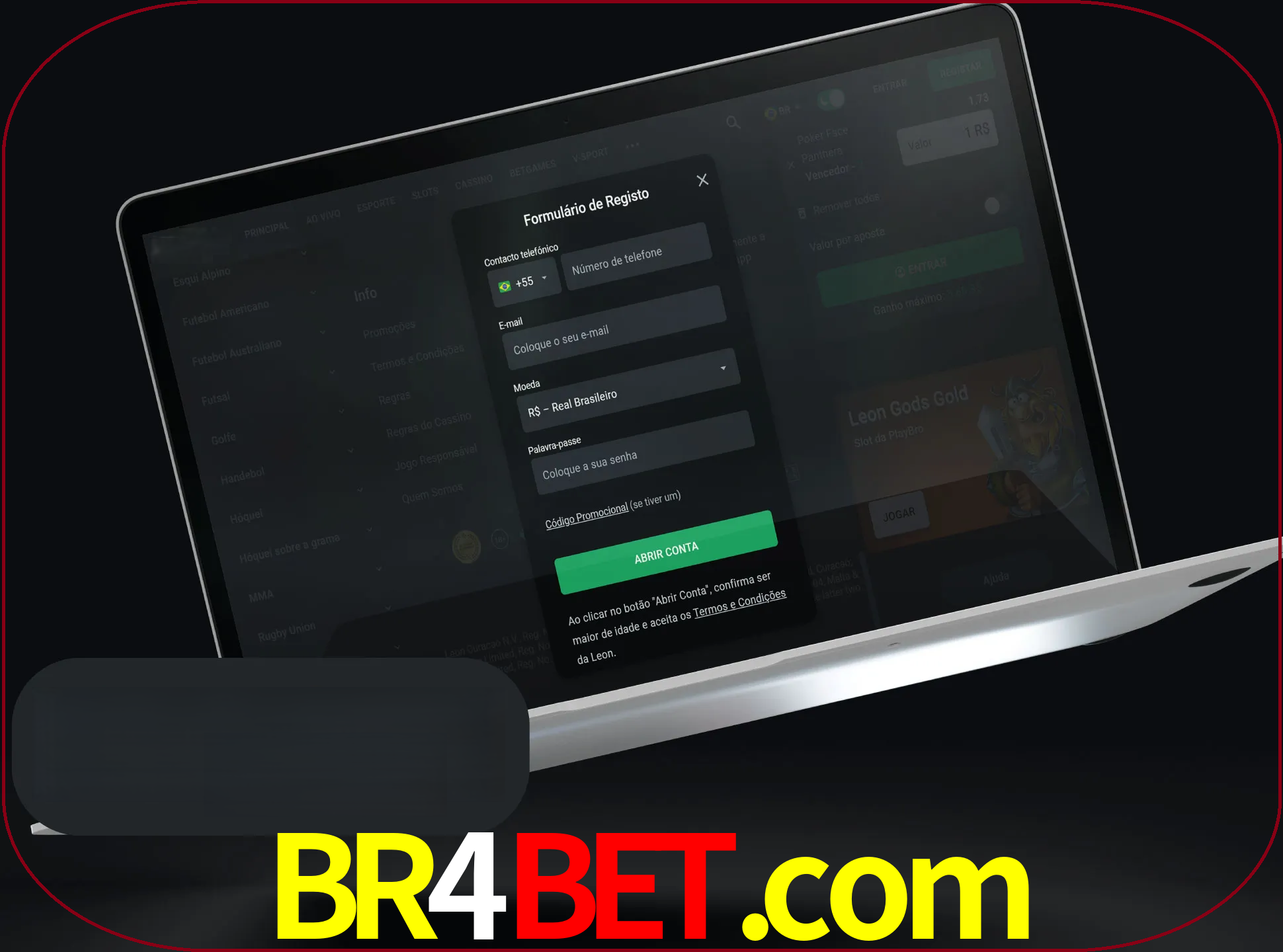 Abra o site da LeonBet e crie sua própria conta.