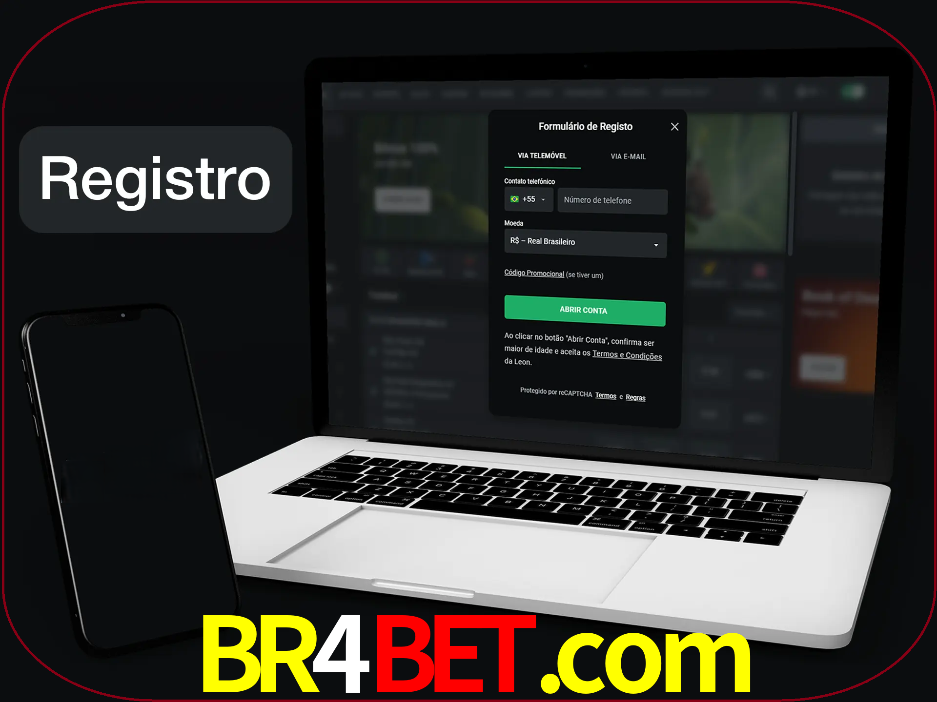 O registro na LeonBet é simples.