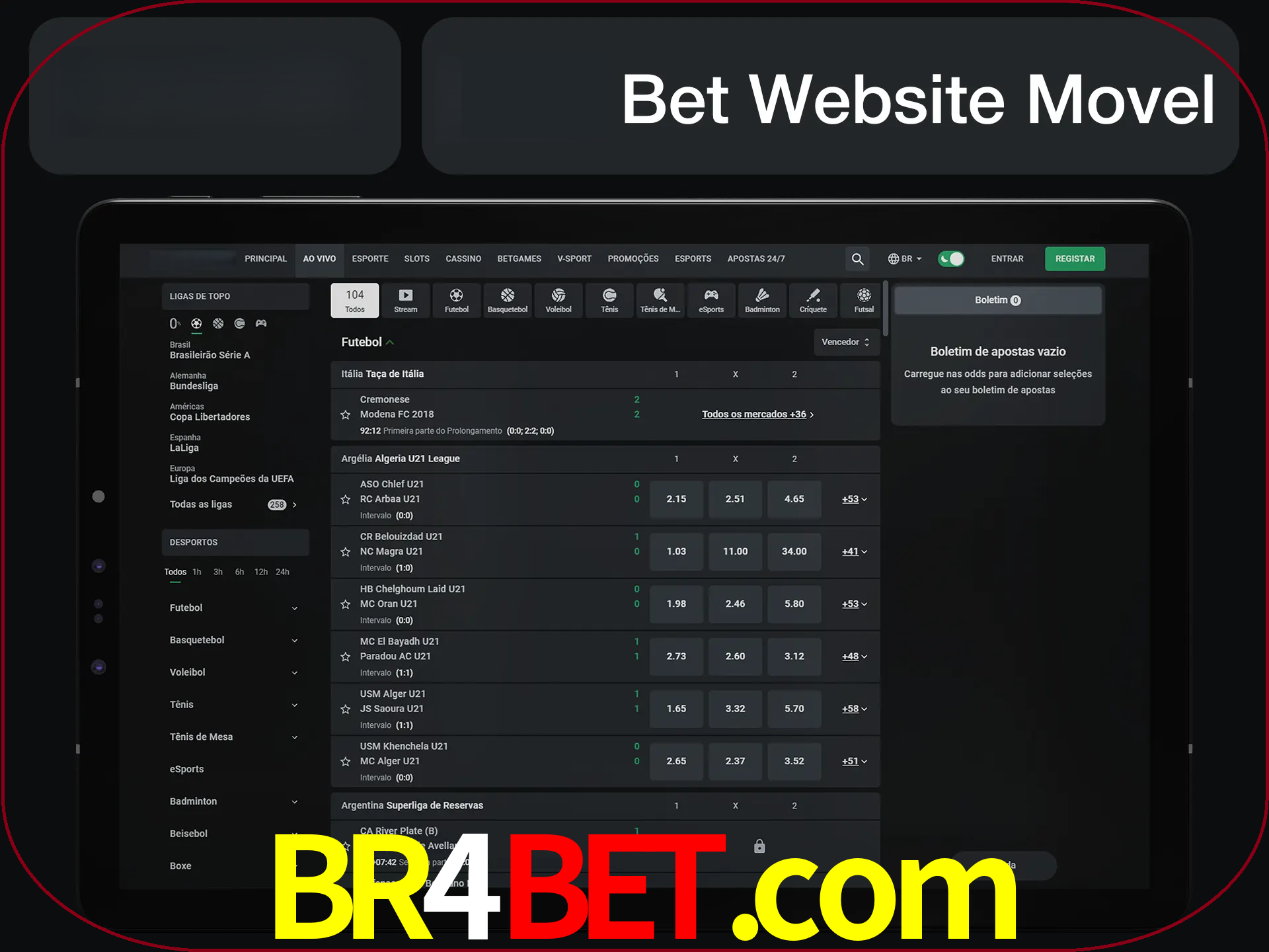 Use nosso website em qualquer dispositivo.