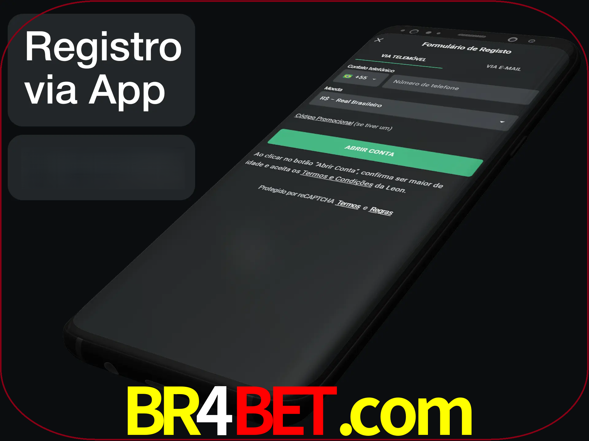 Registre-se quiclly em LeonBet usando o aplicativo.